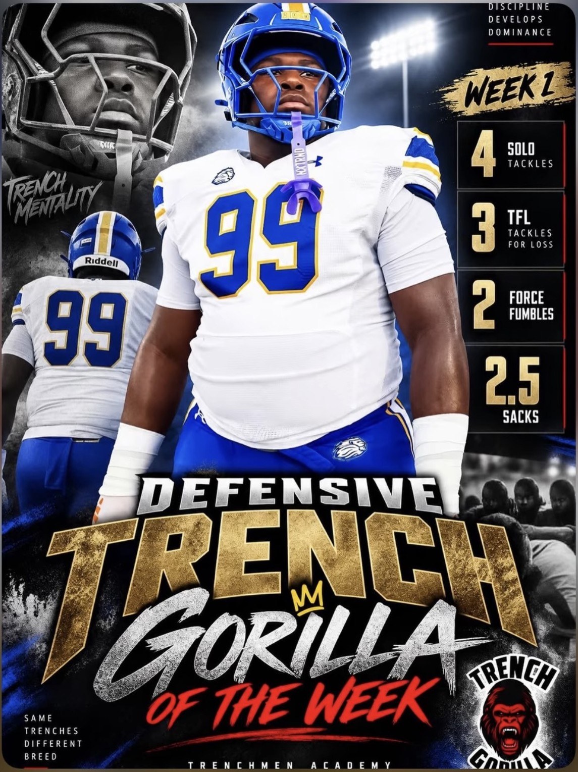 J'Deion Jackson, Defensive Trench Gorilla of the Week, Week 1